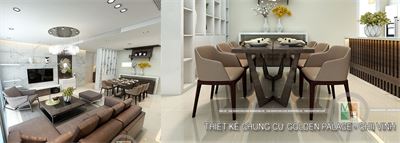 Thiết kế kiến trúc nội thất căn hộ hiện đại tại GOLDEN PALACE