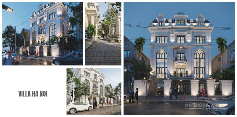 Thiết kế kiến trúc biệt thự tân cổ điển đẹp, cao cấp tại Hà Nội