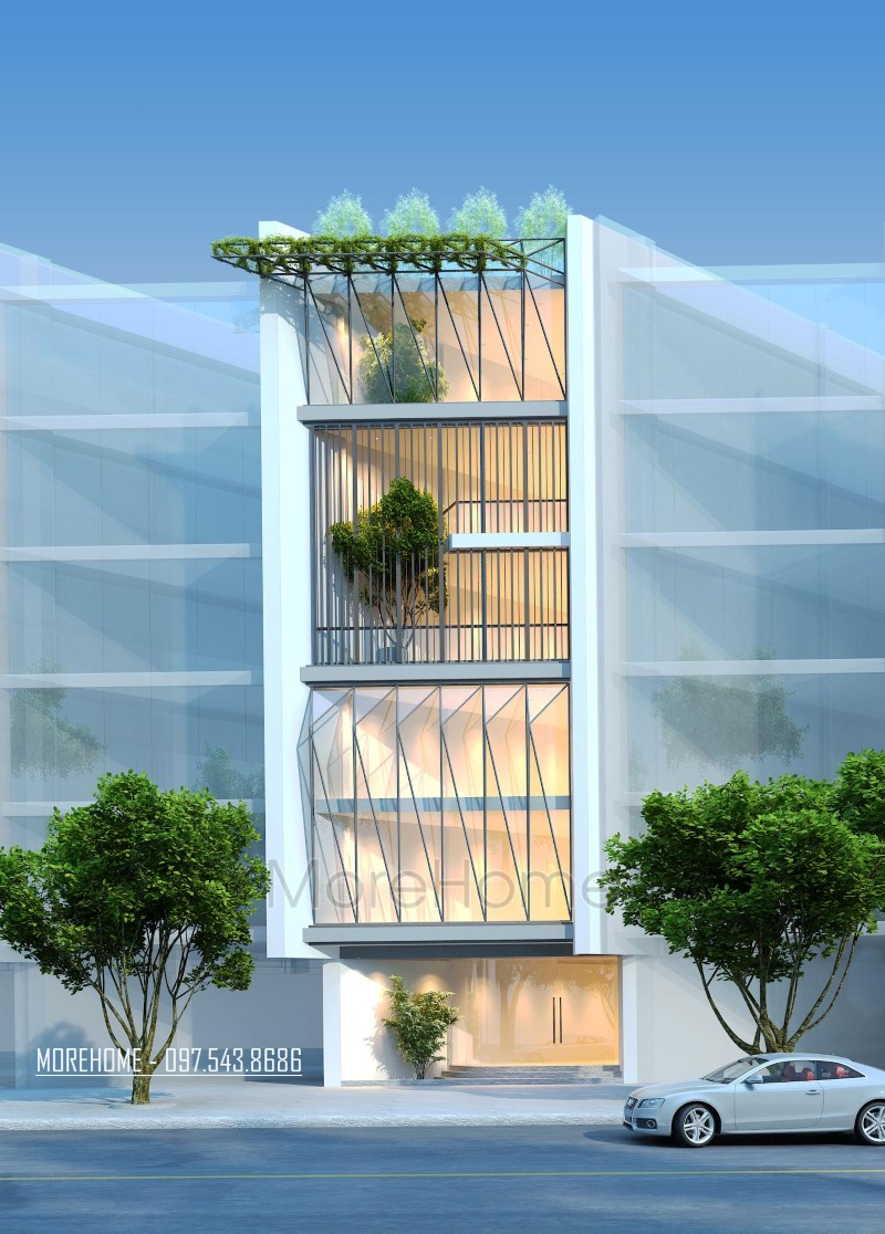 Thiết kế nhà phố kiến trúc hiện đại đẹp tại Hà Nội